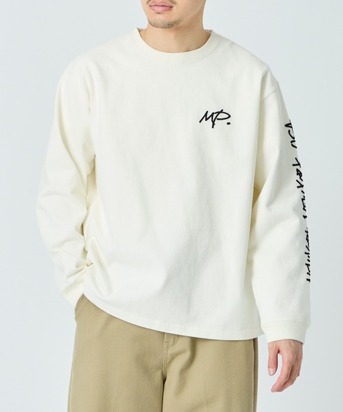 ManhattanPassage（マンハッタンパッセージ）の「[MANHATTAN PORTAGE/マンハッタンポーテージ] 別注 ピグメント染め 手書き風バックロゴ刺繍ロンT（Tシャツ/カットソー・レディース・ベージュ/チャコールグレー/アイボリー・S/XL/L/M）」の20枚目の写真
