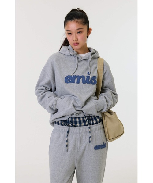 EMIS（イミス）の「COLOR-BLOCK APPLIQUE HOODIE（スウェット・レディース・アイボリー/グレー/チャコール・LARGE/MEDIUM/SMALL）」の13枚目の写真