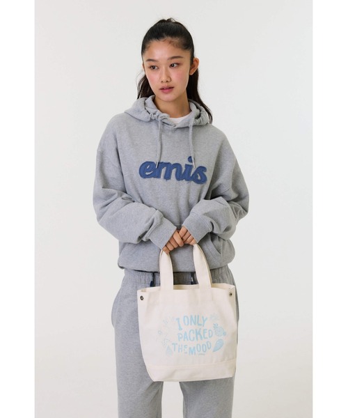 EMIS（イミス）の「COLOR-BLOCK APPLIQUE HOODIE（スウェット・レディース・アイボリー/グレー/チャコール・LARGE/MEDIUM/SMALL）」の17枚目の写真