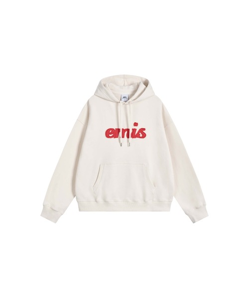 EMIS（イミス）の「COLOR-BLOCK APPLIQUE HOODIE（スウェット・レディース・アイボリー/グレー/チャコール・LARGE/MEDIUM/SMALL）」の8枚目の写真