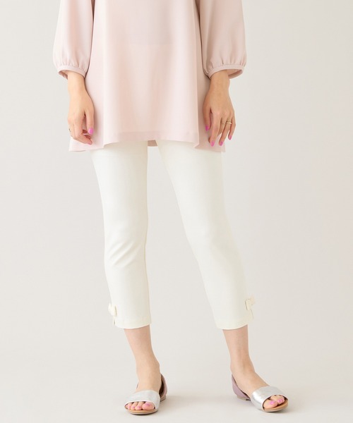 Rose Tiara（ローズティアラ）の「【定番人気】【伸縮性◎】裾サイドリボンレギンスパンツ（その他パンツ・レディース・ネイビー/オフホワイト/ブラック・46/42/38）」の4枚目の写真