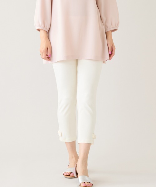 Rose Tiara（ローズティアラ）の「【定番人気】【伸縮性◎】裾サイドリボンレギンスパンツ（その他パンツ・レディース・ネイビー/オフホワイト/ブラック・46/42/38）」の5枚目の写真