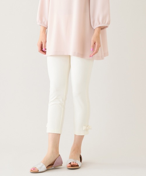 Rose Tiara（ローズティアラ）の「【定番人気】【伸縮性◎】裾サイドリボンレギンスパンツ（その他パンツ・レディース・ネイビー/オフホワイト/ブラック・46/42/38）」の6枚目の写真