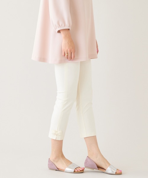 Rose Tiara（ローズティアラ）の「【定番人気】【伸縮性◎】裾サイドリボンレギンスパンツ（その他パンツ・レディース・ネイビー/オフホワイト/ブラック・46/42/38）」の8枚目の写真