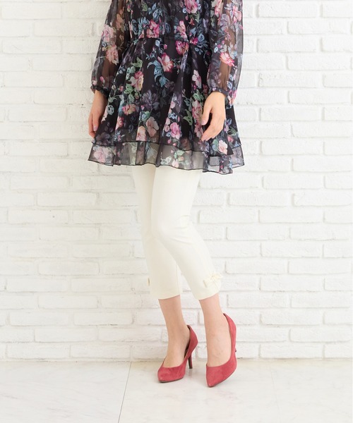 Rose Tiara（ローズティアラ）の「【定番人気】【伸縮性◎】裾サイドリボンレギンスパンツ（その他パンツ・レディース・ネイビー/オフホワイト/ブラック・46/42/38）」の22枚目の写真