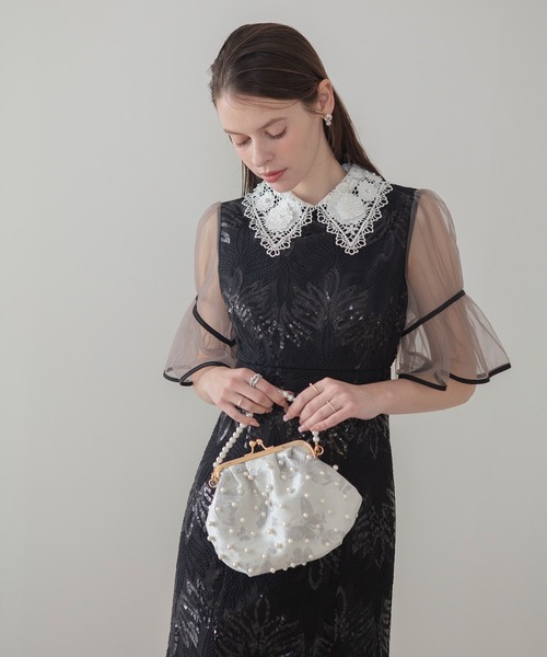 Leja(レジャ)の「【LEJA】フラワーレースカラースパンコールマーメイドワンピースドレス美脚効果結婚式 パーティードレス 成人式 二次会 同窓会 お呼ばれ オケージョン 20代 30代(ドレス・レディース・ブラック/グレー・MEDIUM/SMALL)」の8枚目の写真