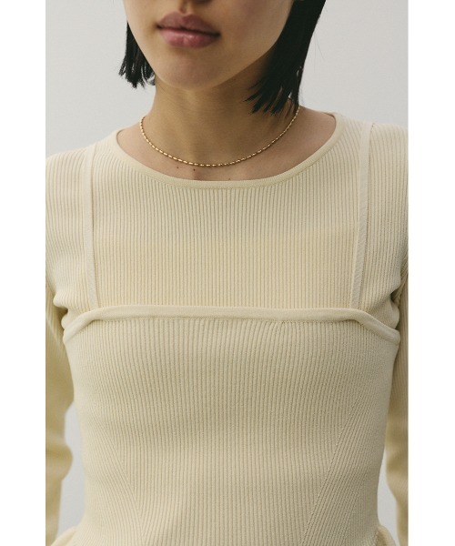 STYLEMIXER（スタイルミキサー）の「2ピースペプラムドライニット（ニット/セーター・レディース・アイボリー/ブラック・FREE）」の20枚目の写真