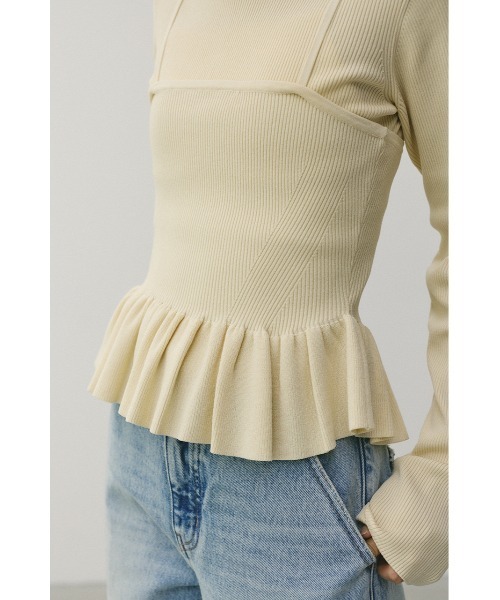 STYLEMIXER（スタイルミキサー）の「2ピースペプラムドライニット（ニット/セーター・レディース・アイボリー/ブラック・FREE）」の22枚目の写真