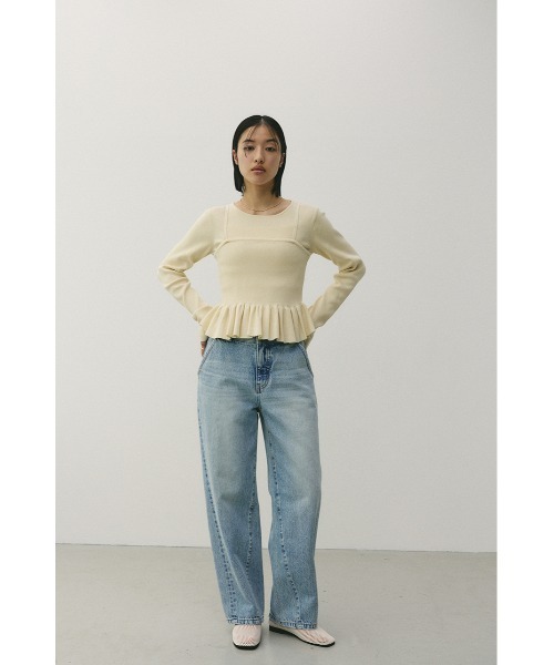 STYLEMIXER（スタイルミキサー）の「2ピースペプラムドライニット（ニット/セーター・レディース・アイボリー/ブラック・FREE）」の14枚目の写真