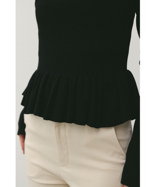 STYLEMIXER（スタイルミキサー）の「2ピースペプラムドライニット（ニット/セーター・レディース・アイボリー/ブラック・FREE）」の7枚目の写真