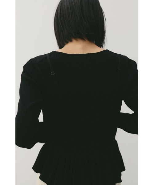 STYLEMIXER（スタイルミキサー）の「2ピースペプラムドライニット（ニット/セーター・レディース・アイボリー/ブラック・FREE）」の8枚目の写真