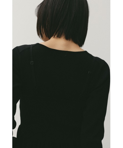 STYLEMIXER（スタイルミキサー）の「2ピースペプラムドライニット（ニット/セーター・レディース・アイボリー/ブラック・FREE）」の9枚目の写真