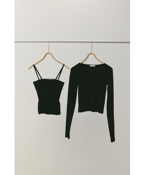 STYLEMIXER（スタイルミキサー）の「2ピースペプラムドライニット（ニット/セーター・レディース・アイボリー/ブラック・FREE）」の11枚目の写真