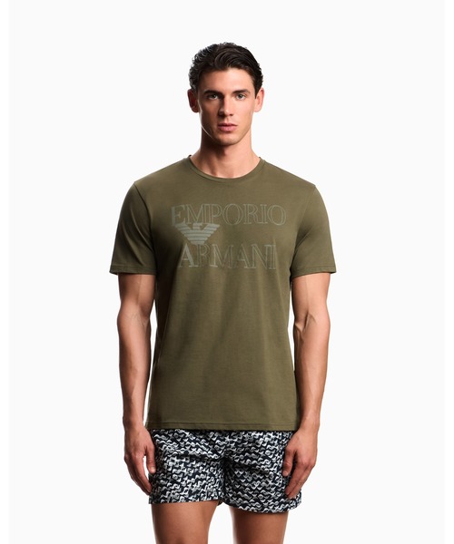 EMPORIO ARMANI(エンポリオアルマーニ)の「<オンライン限定>【エンポリオ アルマーニ】Tシャツ ジャージー ボールドロゴ(Tシャツ/カットソー・メンズ・オリーブ/ブラック/ホワイト・LARGE/MEDIUM/SMALL/X-LARGE/XX-LARGE)」の6枚目の写真