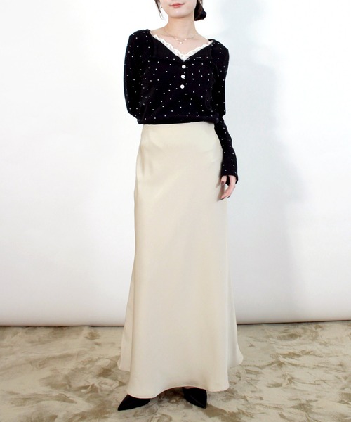 Reurie'(レウリィ)の「ドットパターンレイヤードトップ 春服 春 夏 トップス カジュアル(シャツ/ブラウス・レディース・ブラック/アイボリー・FREE)」の13枚目の写真