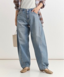 Right-on | 【HONEYSUCKLE ROSE】デニム コクーンパンツ (サイドカーブ / モードシルエット / ヴィンテージ風)(デニムパンツ)