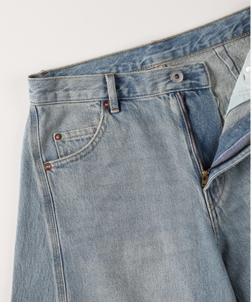 Right-on(ライトオン)の「【HONEYSUCKLE ROSE】デニム コクーンパンツ (サイドカーブ / モードシルエット / ヴィンテージ風)(デニムパンツ・レディース・ノンウォッシュ/ダークインディゴブルー・S/M/XL/L)」の4枚目の写真