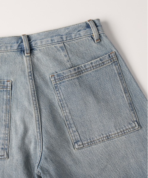 Right-on(ライトオン)の「【HONEYSUCKLE ROSE】デニム コクーンパンツ (サイドカーブ / モードシルエット / ヴィンテージ風)(デニムパンツ・レディース・ノンウォッシュ/ダークインディゴブルー・S/M/XL/L)」の5枚目の写真