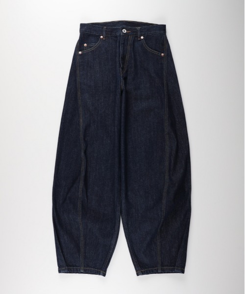 Right-on(ライトオン)の「【HONEYSUCKLE ROSE】デニム コクーンパンツ (サイドカーブ / モードシルエット / ヴィンテージ風)(デニムパンツ・レディース・ノンウォッシュ/ダークインディゴブルー・S/M/XL/L)」の22枚目の写真