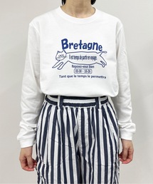 vent blanc（ヴァンブラン）の「vent blanc ヴァンブラン ブルターニュCAT プリントTEE（Tシャツ/カットソー）」