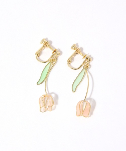 GLOBAL WORK（グローバルワーク）の「チューリップイヤリング/646394（イヤリング・レディース・ライトイエロー/パープル系その他2/ホワイト/ピンク・FREE）」の4枚目の写真