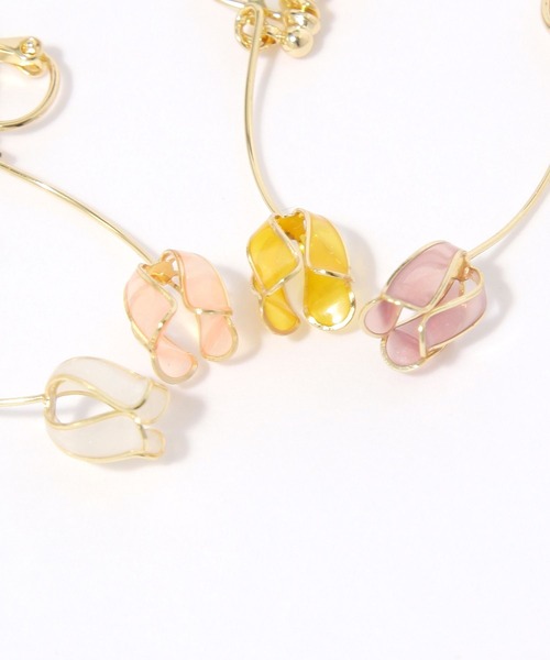 GLOBAL WORK（グローバルワーク）の「チューリップイヤリング/646394（イヤリング・レディース・ライトイエロー/パープル系その他2/ホワイト/ピンク・FREE）」の5枚目の写真