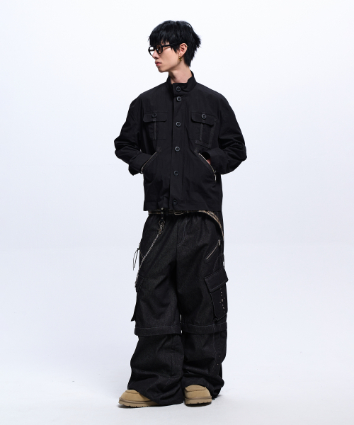 RSSC(アールエスエスシー)の「DENIM MIXED COTTON FIELD JACKET - BLACK(ミリタリージャケット・レディース・その他・1/2)」の3枚目の写真