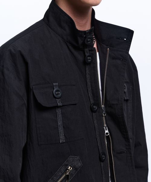 RSSC(アールエスエスシー)の「DENIM MIXED COTTON FIELD JACKET - BLACK(ミリタリージャケット・レディース・その他・1/2)」の8枚目の写真