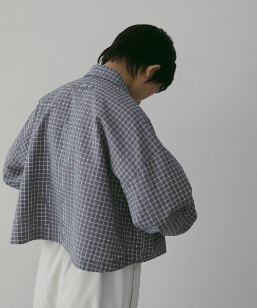 anuke（アンヌーク）の「[anuke/アンヌーク] ショート丈 チェックシャツ（シャツ/ブラウス・レディース・ベージュ/ブルー・F）」の11枚目の写真