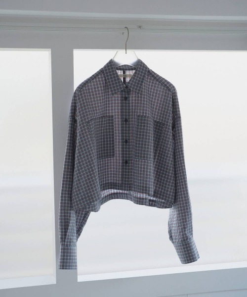 anuke（アンヌーク）の「[anuke/アンヌーク] ショート丈 チェックシャツ（シャツ/ブラウス・レディース・ベージュ/ブルー・F）」の13枚目の写真