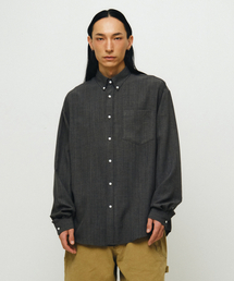 ENDOOR（エンドア）の「Muted stripe shirt (dark gray)（シャツ/ブラウス）」