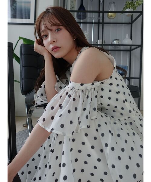 LAGUNAMOON(ラグナムーン)の「3WAYシアードットプリントギャザーフレアワンピース 【夏服】(ワンピース・レディース・ブラウン/ホワイト・MEDIUM/SMALL)」の19枚目の写真