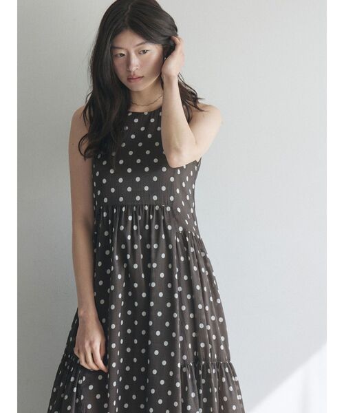 LAGUNAMOON（ラグナムーン）の「3WAYシアードットプリントギャザーフレアワンピース 【夏服】（ワンピース・レディース・ブラウン/ホワイト・MEDIUM/SMALL）」の13枚目の写真