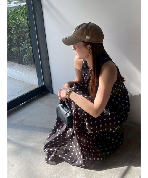 LAGUNAMOON(ラグナムーン)の「3WAYシアードットプリントギャザーフレアワンピース 【夏服】(ワンピース・レディース・ブラウン/ホワイト・MEDIUM/SMALL)」の15枚目の写真