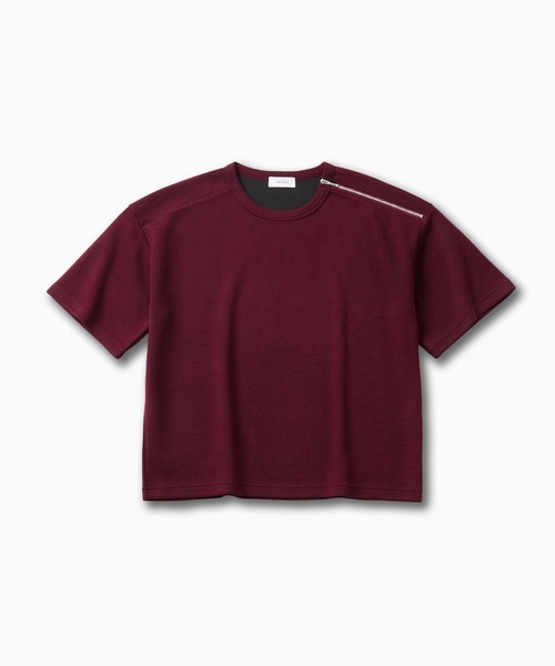 VELNUS（ベルナス）の「【VELNUS】Shoulder Zip Melange Ribbed Knit Short Sleeve T-Shirt/ショルダーZIPメランジリブニット半袖Tシャツ（Tシャツ/カットソー・メンズ・バーガンディー/チャコールグレー・L/M/S）」の17枚目の写真