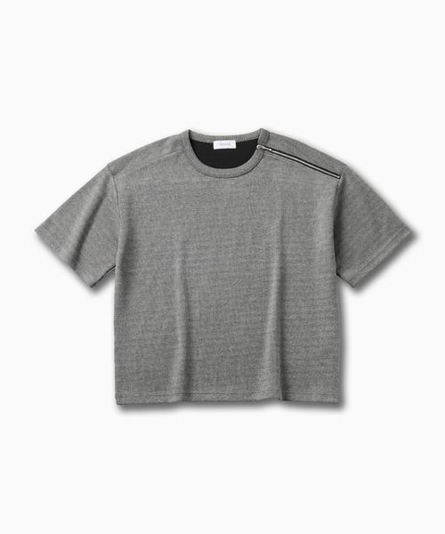 VELNUS（ベルナス）の「【VELNUS】Shoulder Zip Melange Ribbed Knit Short Sleeve T-Shirt/ショルダーZIPメランジリブニット半袖Tシャツ（Tシャツ/カットソー・メンズ・バーガンディー/チャコールグレー・L/M/S）」の20枚目の写真