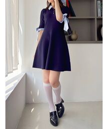 セール】リボンディティールイレヘムシャツワンピース（ワンピース