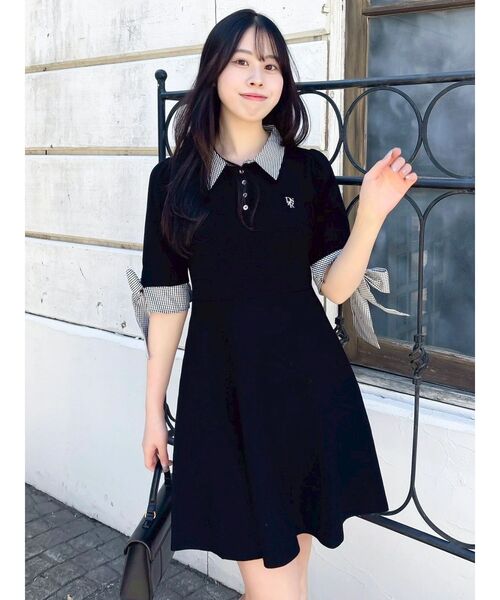 dazzlin（ダズリン）の「リボンスリーブニットミニワンピース