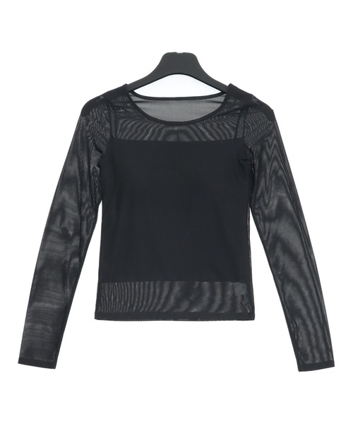 ANAP（アナップ）の「パッド付き インナードッキング シアーレース ロンT（Tシャツ/カットソー・レディース・ブラック/オフホワイト・F）」の11枚目の写真