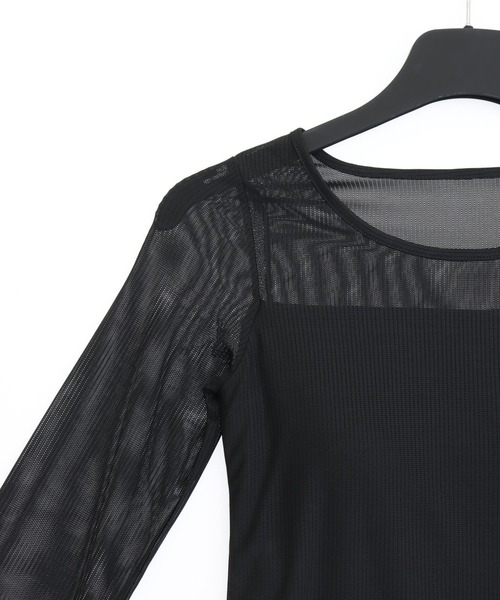 ANAP（アナップ）の「パッド付き インナードッキング シアーレース ロンT（Tシャツ/カットソー・レディース・ブラック/オフホワイト・F）」の15枚目の写真