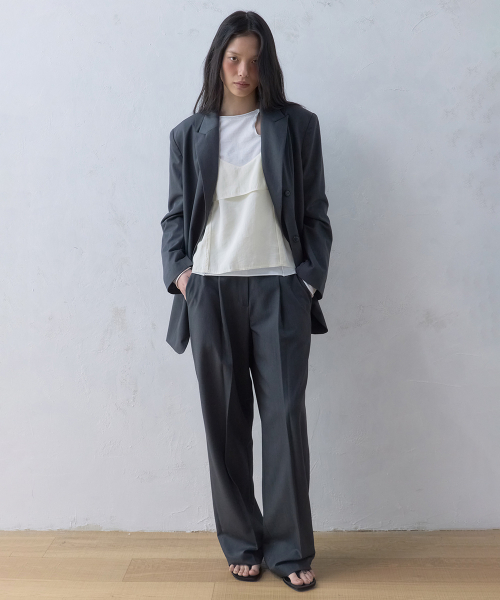 LETOILE(レトワール)の「ワンタックワイドスラックス_チャコール(スラックス・レディース・チャコール・SMALL/MEDIUM)」の3枚目の写真