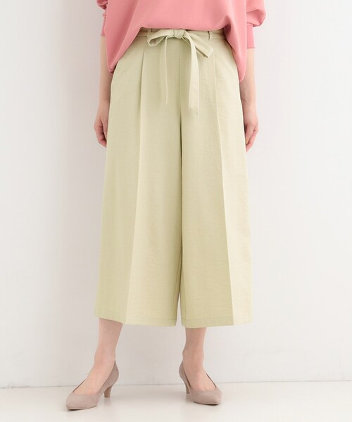 SHOO・LA・RUE（シューラルー）の「【洗濯機可/S-LL】ハイウエストで美脚見え リボンワイドパンツ（その他パンツ・レディース・ベージュ/ネイビー/キャメル・01/04/03/02）」の8枚目の写真
