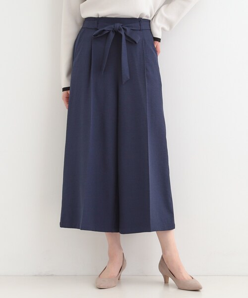 SHOO・LA・RUE（シューラルー）の「【洗濯機可/S-LL】ハイウエストで美脚見え リボンワイドパンツ（その他パンツ・レディース・ベージュ/ネイビー/キャメル・01/04/03/02）」の12枚目の写真