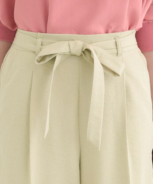 SHOO・LA・RUE（シューラルー）の「【洗濯機可/S-LL】ハイウエストで美脚見え リボンワイドパンツ（その他パンツ・レディース・ベージュ/ネイビー/キャメル・01/04/03/02）」の19枚目の写真