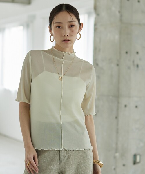 GALLEST（ギャレスト）の「シアーラメカットソー（Tシャツ/カットソー・レディース・ホワイト系7/ブラック系4・38）」の14枚目の写真
