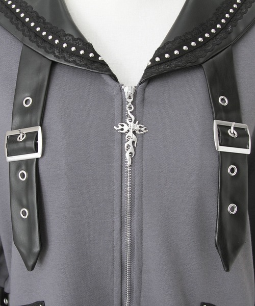 DearMyLove(ディアマイラブ)の「レザースタッズセーラー襟ベルトブルゾン(ブルゾン・レディース・グレー/ブラック・FREE)」の20枚目の写真