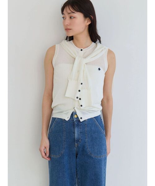 POLO BCS(ポロ ビーシーエス)の「【POLO BCS】シアーベスト(カーディガン/ボレロ・レディース・ブラウン/ネイビー/ブルー/ピンク/オフホワイト・MEDIUM)」の14枚目の写真