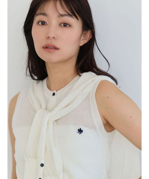 POLO BCS(ポロ ビーシーエス)の「【POLO BCS】シアーベスト(カーディガン/ボレロ・レディース・ブラウン/ネイビー/ブルー/ピンク/オフホワイト・MEDIUM)」の11枚目の写真
