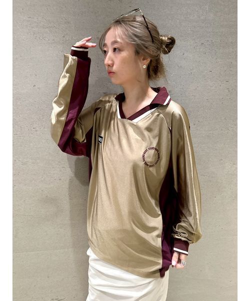 ASICS(アシックス)の「【ASICS】GAME SHIRT LONG-T(Tシャツ/カットソー・レディース・ベージュ・L/M)」の2枚目の写真