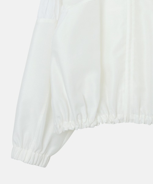 LE CIEL BLEU（ルシェルブルー）の「ミックスマテリアルジップアップブルゾン / Mixed-Material Zip-Up Blouson（ブルゾン・レディース・ブラック/オフホワイト・36）」の11枚目の写真